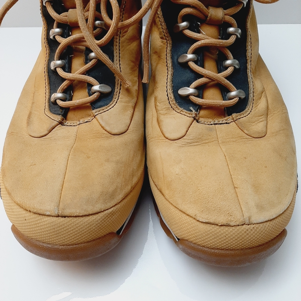 TIMBERLAND Light Brown / Tan Leather Combo Lace-Up Comfy Boots Men's Sz 11.5 - Picture 6 of 16